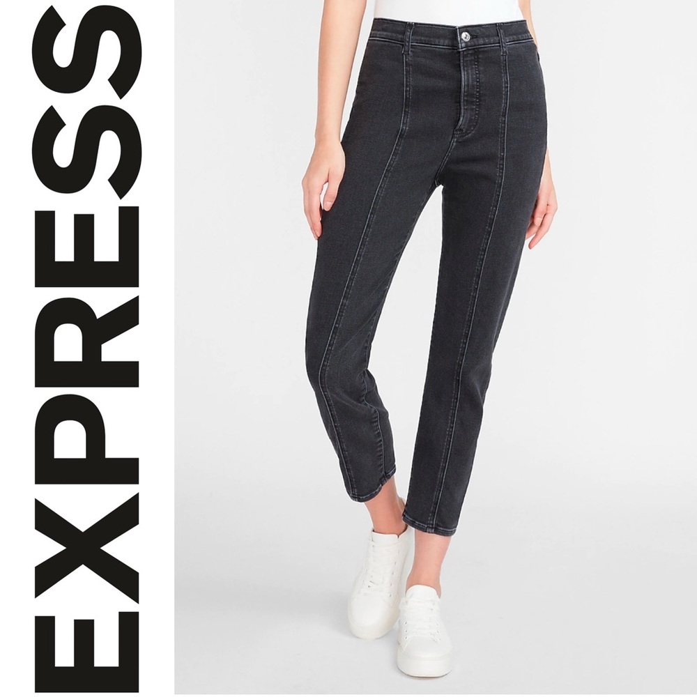 EUC {EXPRESS} Super High Rise Seamed Slim Jeans, 4